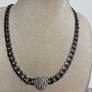 Silver Heart Pendant Chain Necklace